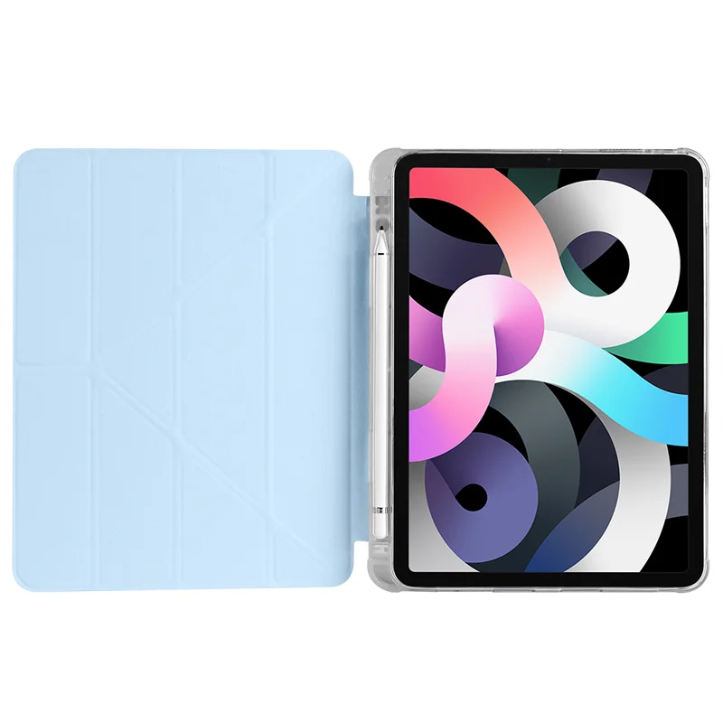 Para funda ipad air 11 2024 5 4 caso multi-dobrável suporte macio tpu volta capa inteligente para funda ipad air 4th 5th 6th geração caso