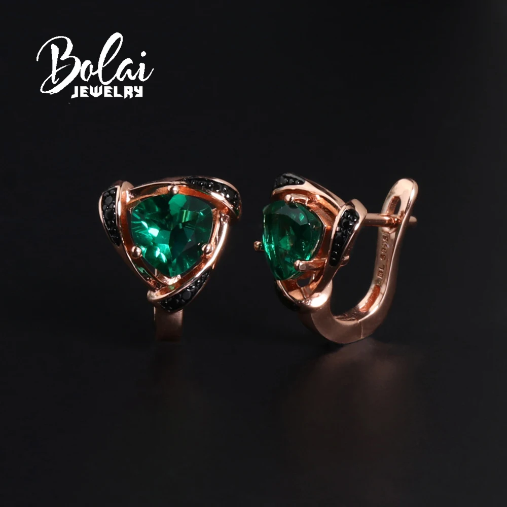 

Серьги из стерлингового серебра 925 пробы, созданы 2,20 карата, треугольник, 7,0 мм, изумрудные нано-ювелирные изделия для женской свадьбы и праздничной одежды