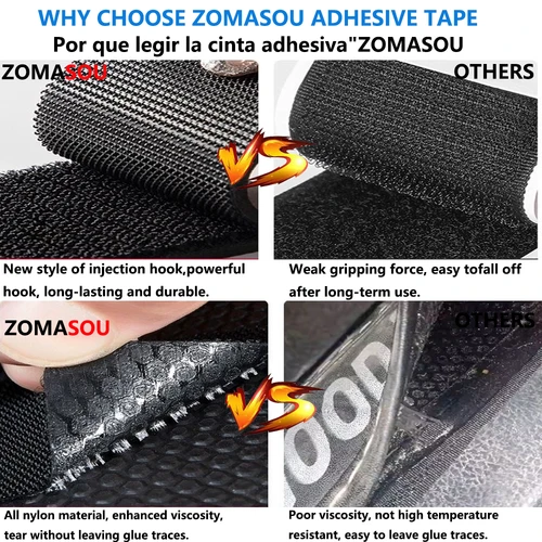 Imagen 2 del producto Cinta de sujeción autoadhesiva 1-90, pegatina de fijación de alfombras Extra fuerte, cierre de gancho y bucle de doble cara, cinta adhesiva automática fija
