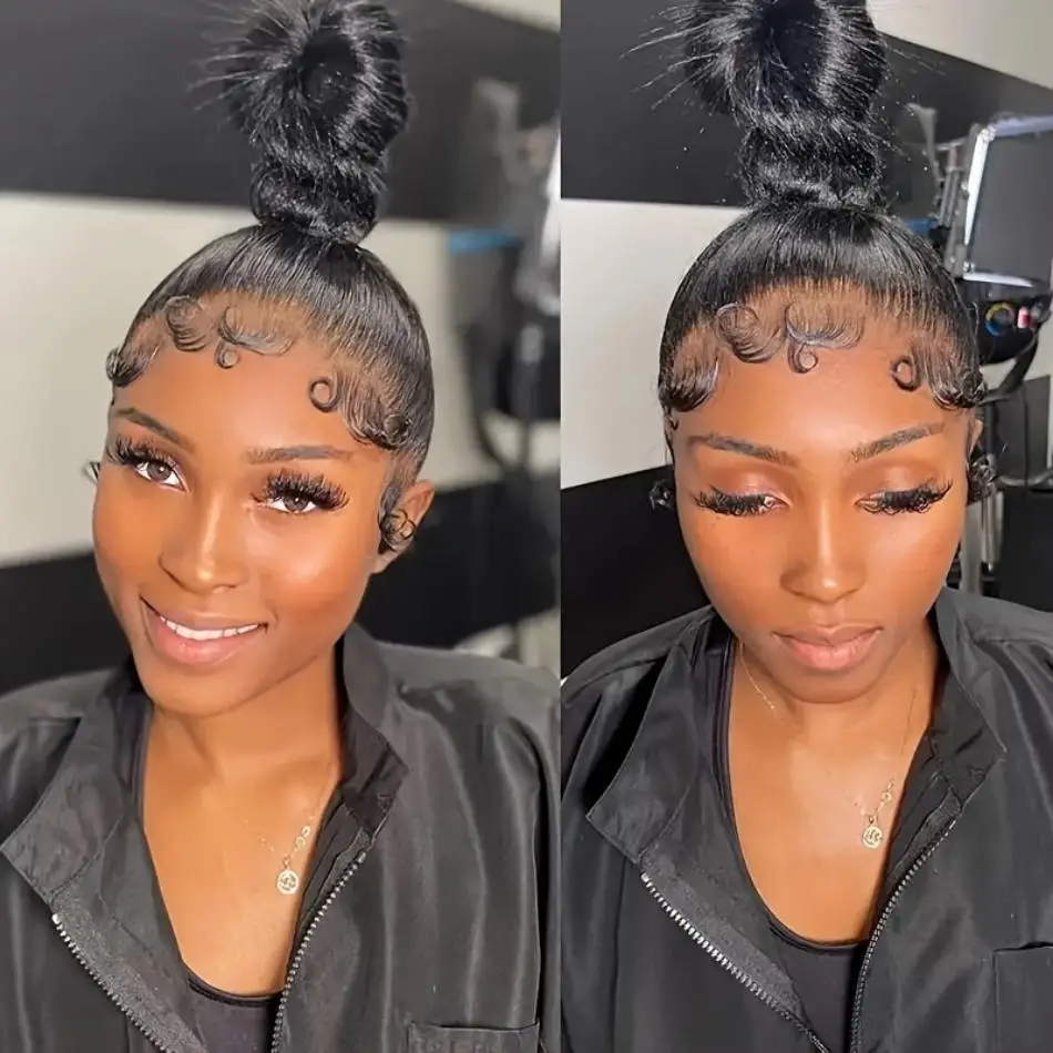 

Прямые парики из натуральных волос HD 360 Full Lace Front с HD-кружевом, предварительно выщипанные, 36 дюймов, для женщин
