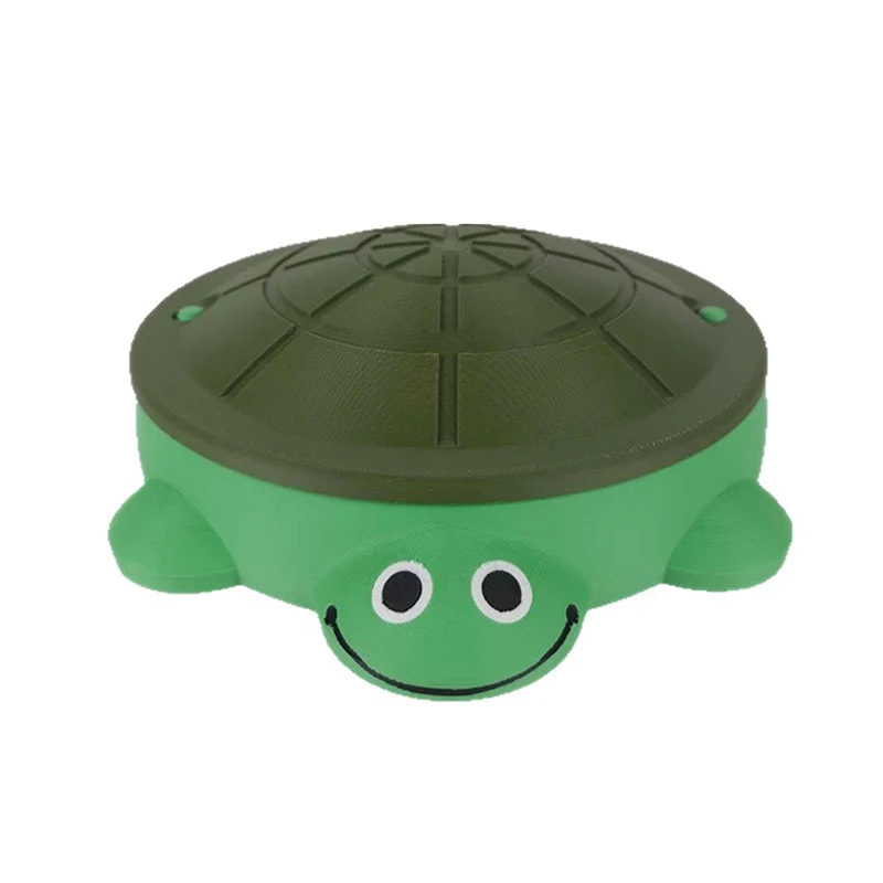 Caja de arena portátil para tortuga, juguete de playa para niños, bonito lavabo de arena de plástico con forma de tortuga verde, se puede utilizar para sujetar arena sin herramientas