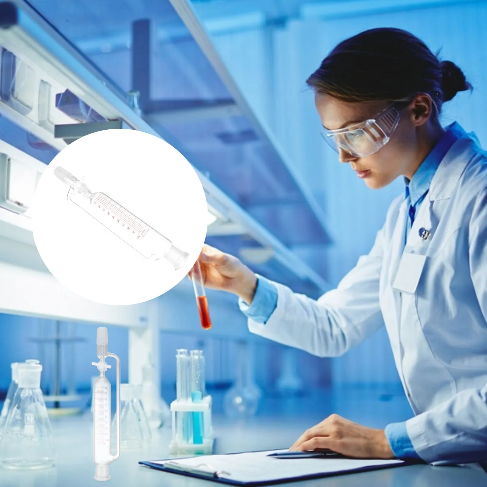 Autoclavable Glass Separatory Funnel Strong Chemical Durability Effective Liquid Separation for Science Education Lab Training