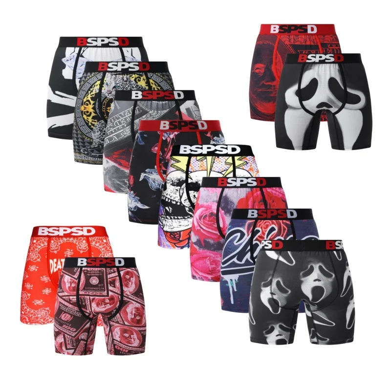

Fashion Men Underwear Boxers Breathable Sport Mens Boxershorts Men's Panties Underpants Plus Size Print Man Boxers Briefs Trunks