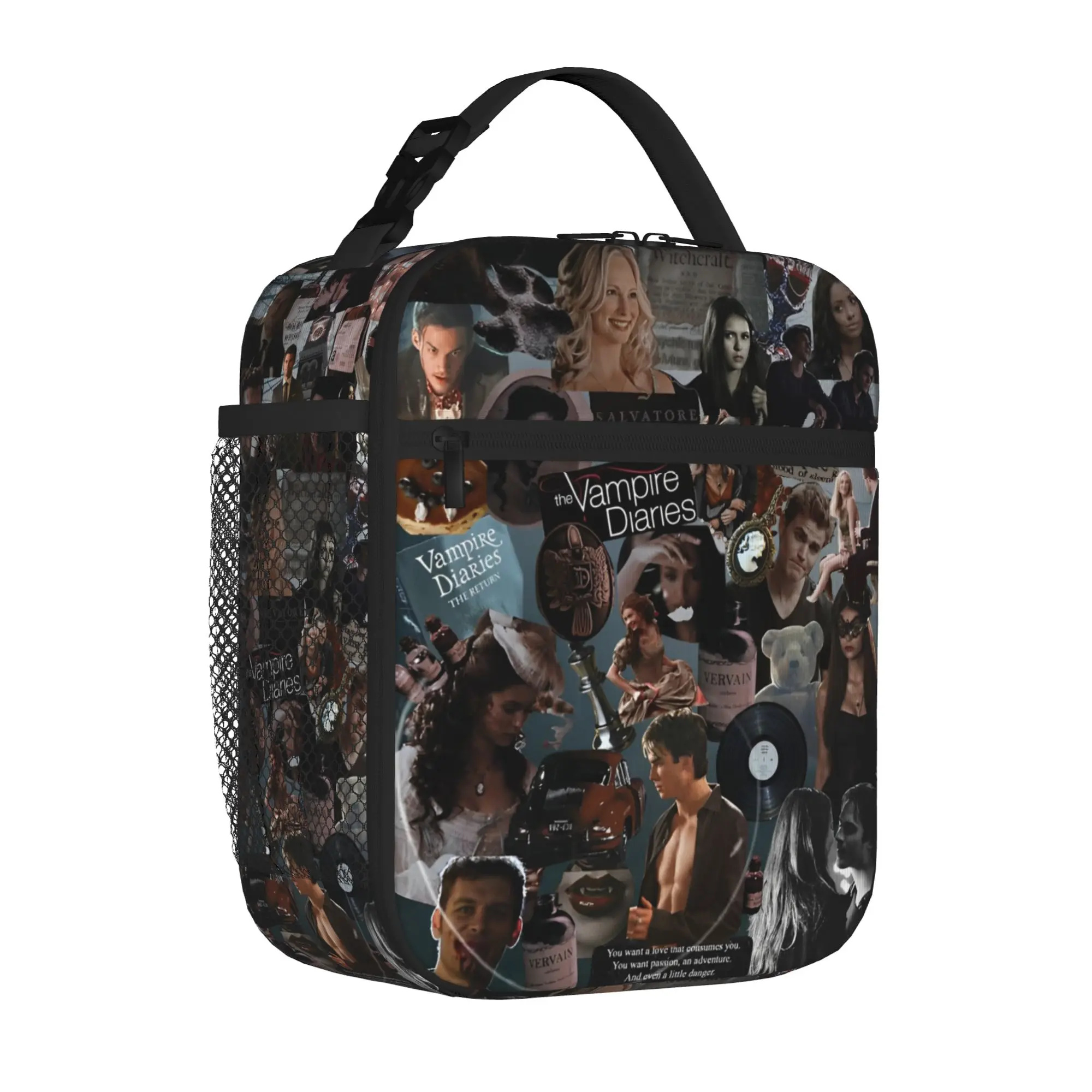 The Vampire Diaries Collage Insulated Lunch Bags TV Series Food Container Bags Portable Cooler Thermal Bento Box School Office