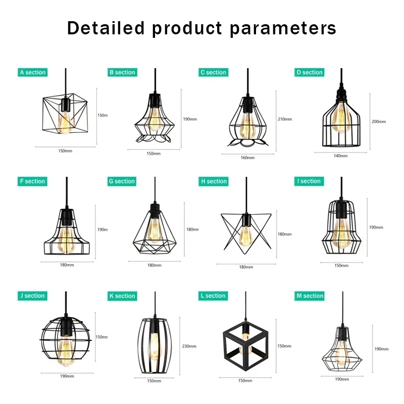 

LED Pendant Light Nordic Retro Originality Hanging Lamp Industrial Wind Loft Restaurant Kitchen Iron Art Lighting Fixtures