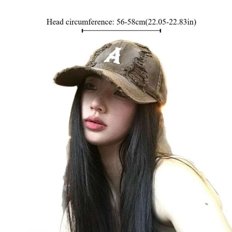 아메리칸 빈티지 레터 야구 모자 자수 Y2k 홀 피크 캡 고딕 바이저 스냅백 캡 청소년