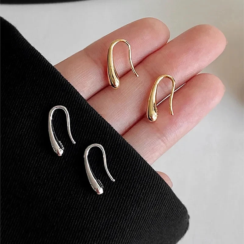 Sliver-plated Water Drop Shape Earrings for Women Simple Temperament Ins Retro Jewelry Party Birthday Gifts