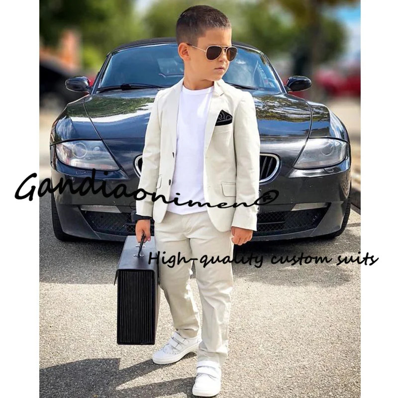 

Summer Ivory Boys 2 Piece Suit Jacket Pants Fashion Casual Blazer for Kids Wedding Clothes Tuxedo Child