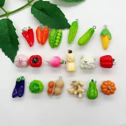 10 pieces of 3D fruit resin Cabochon Kawaii simulation fruit and vegetable basket DIY cutting jewelry accessories
