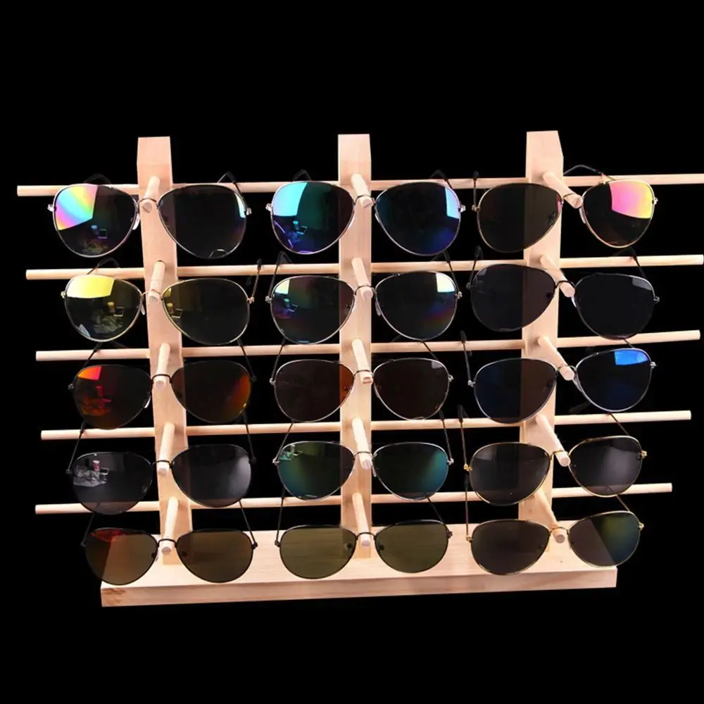 

Durable Holder Storage Glasses Frame Tray Solid Wood Stand Sunglass Display Rack Eyeglasses Organizer Shelf