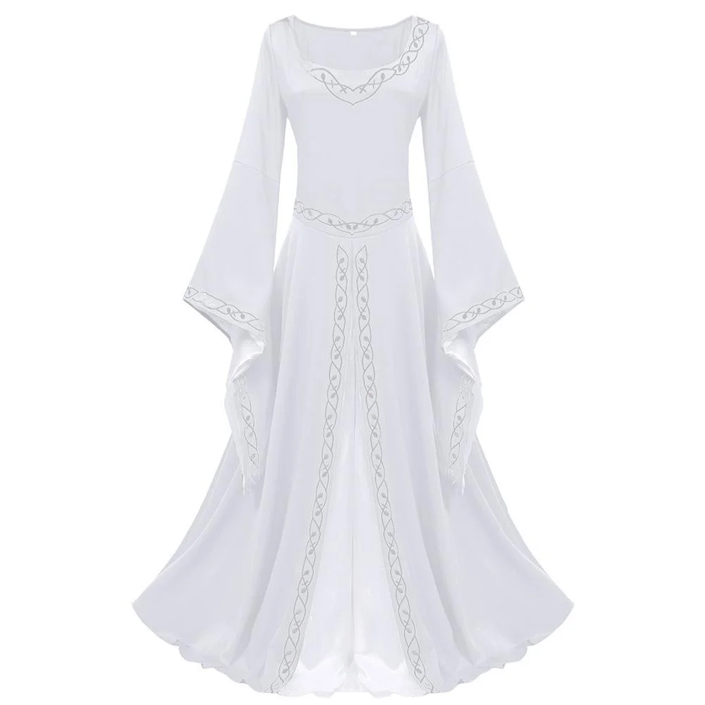 loween Costume da donna lungo fino al pavimento Dr Ele per donna Autunno Faion Abbigliamento da palcoscenico etnico tradizionale