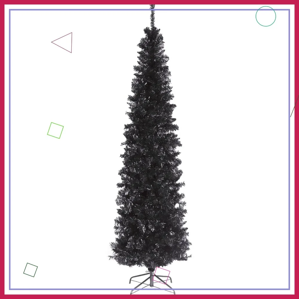 

6 ft Black Tinsel Artificial Christmas Tree, 520 Tips, Unlit, Includes Stand