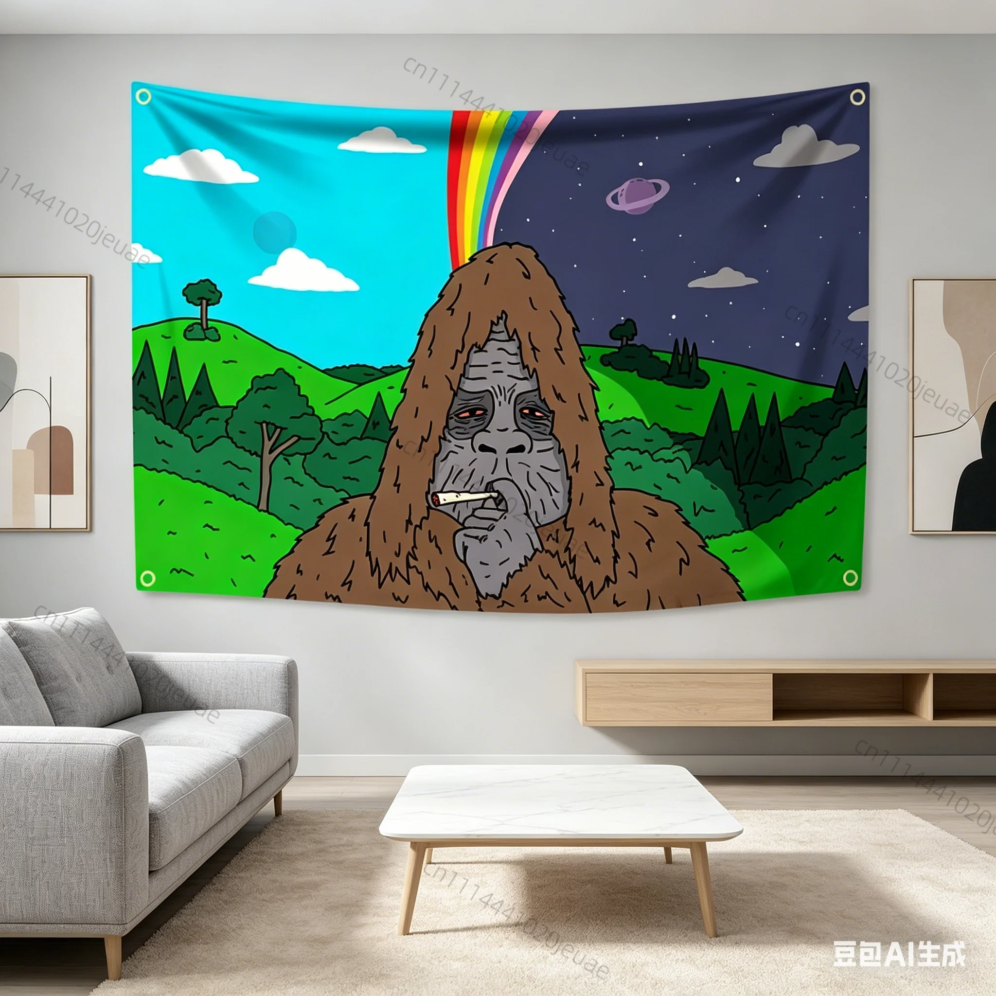 Funny Meme Flag Tapestry The Big Lez Show Wall Hanging Sassy The Sasquatch Banner Aesthetic Decoration Dorm Party Backdrop Cloth