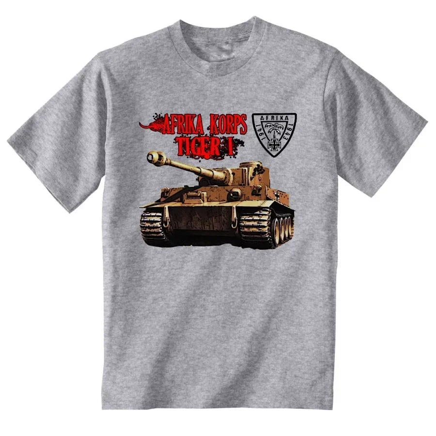 TIGER I TANK GERMANY WWII  NEW COTTON GREY Men TSHIRT Short  Casual  mens t shirts