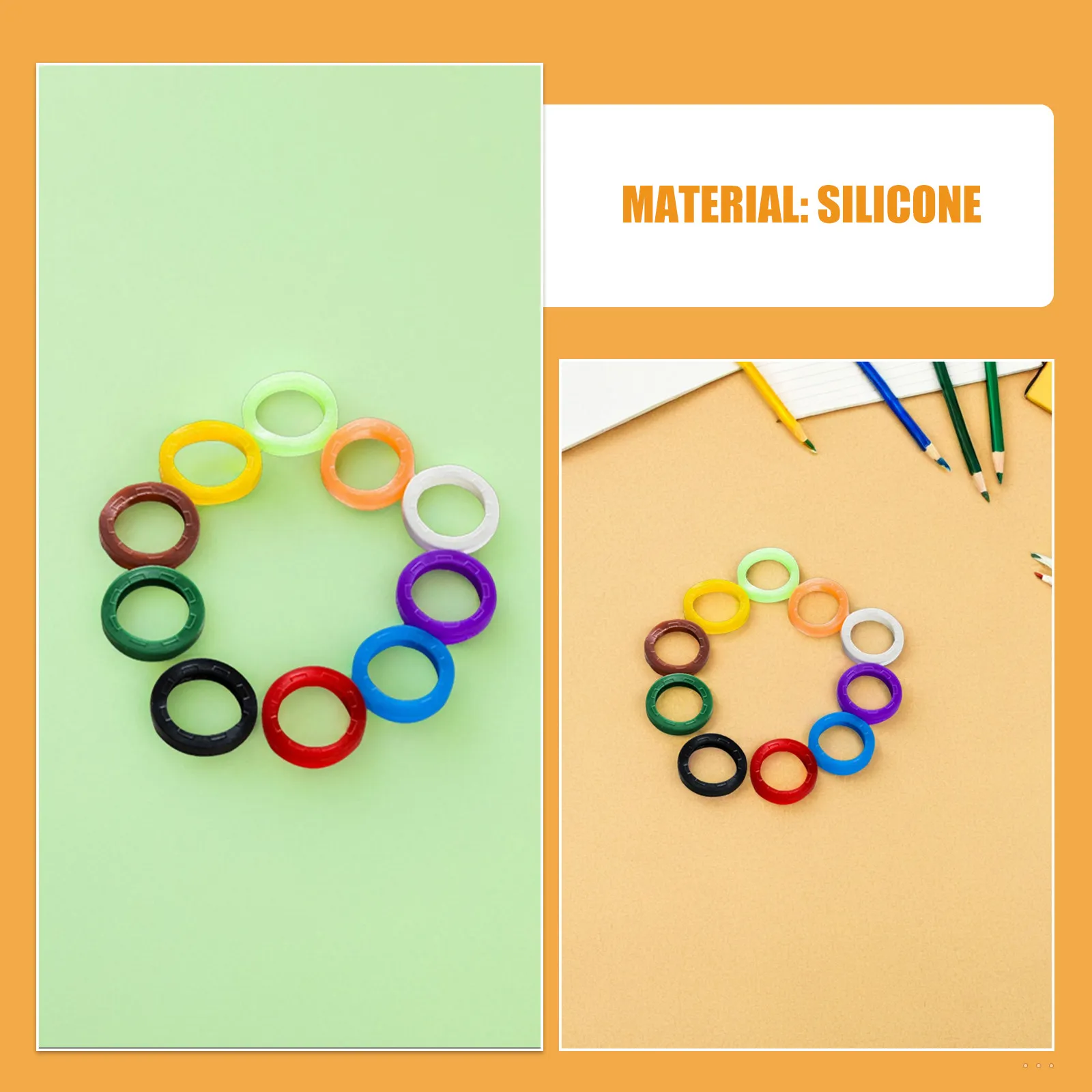 32Pcs Vibrant Stretchy Silicone Key Caps Sleeve Rings Perfect Fit for Common Keys Waterproof Dustproof Key Identifier Coding