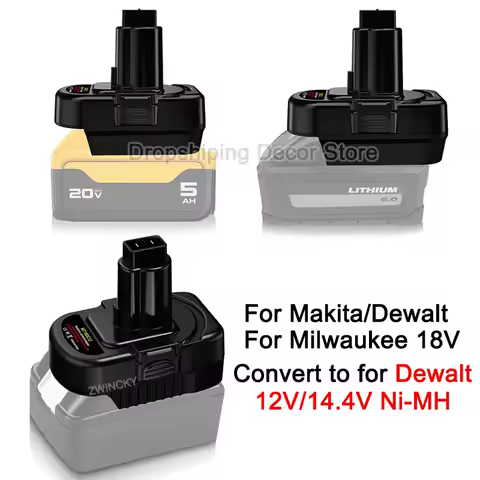 For Makita/Dewalt/Milwaukee 18V Lithium Battery to for Dewalt 12V 14.4V Ni-MH Battery Power Tools Battery Adapter Converter