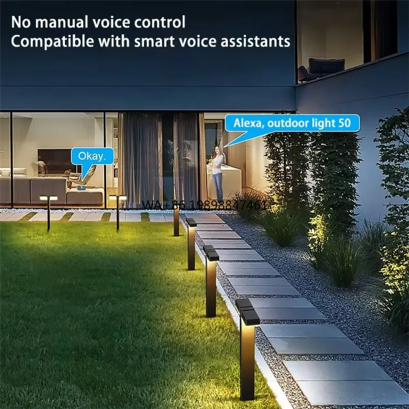 

The New Smart IP65 Waterproof Double Head Lawn Lights Villa Garden Park Garden Landscape Lighting APP Adjustment