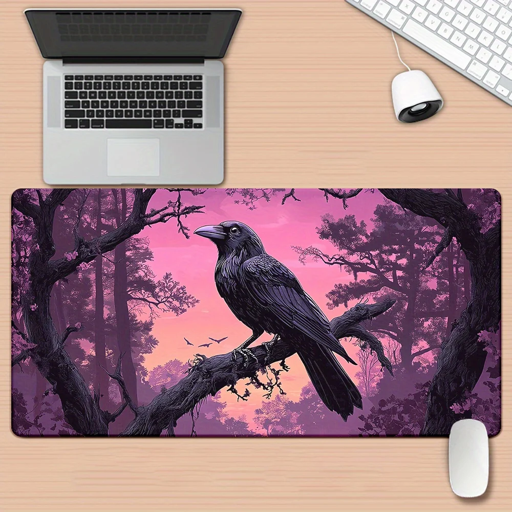 

The Purple Crow design gaming mouse pad and anti-slip rubber desk mat are of high quality and suitable for gamers and office use
