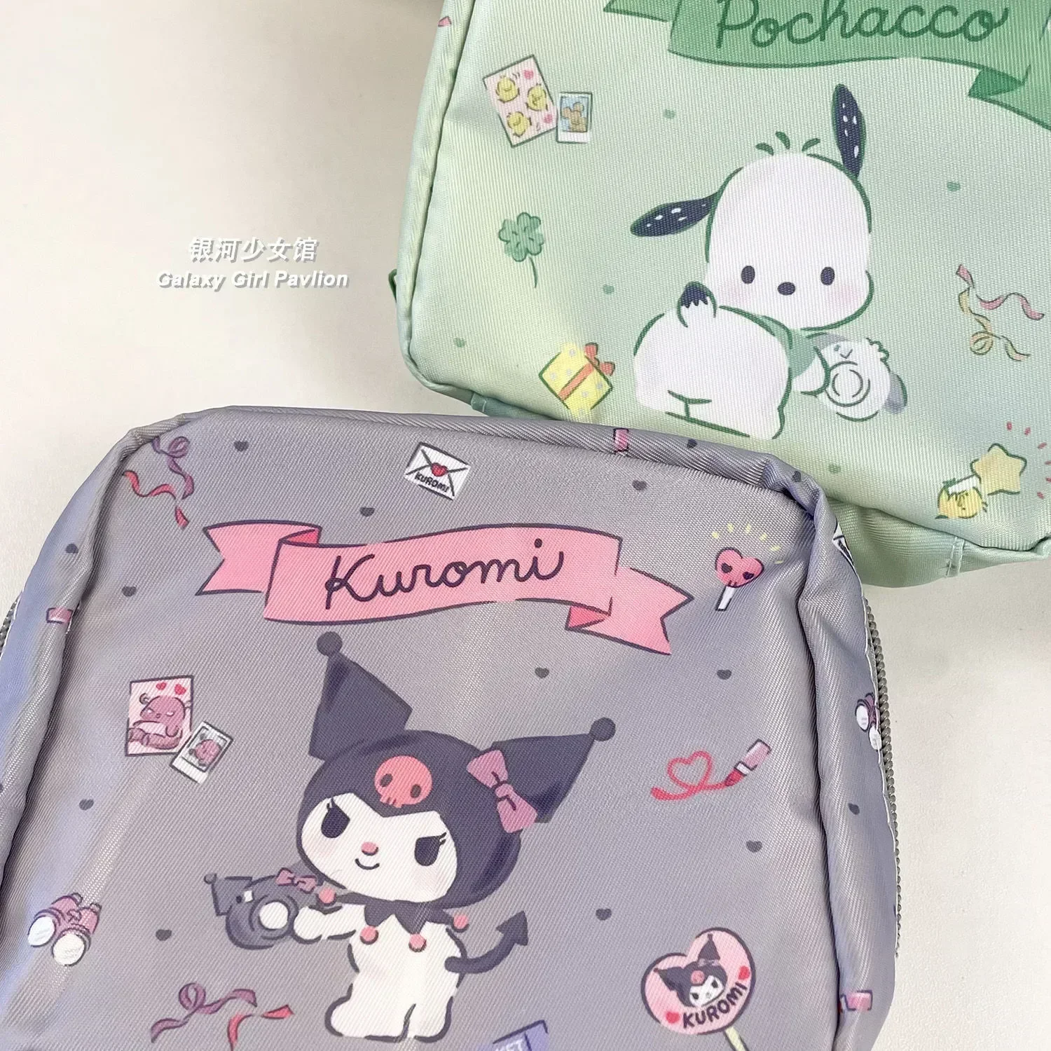 Sanrio Kawaii Pochacco Sanitary Napkin Zip Storage Girl Student Physiological Period Sanitary Case Portable Bag for Small Items