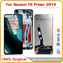 Huawei Y9 Prime用のオリジナル6.59インチLCDタッチスクリーン,2019 L21,Huawei P Smart Z用のデジタイザーマウント