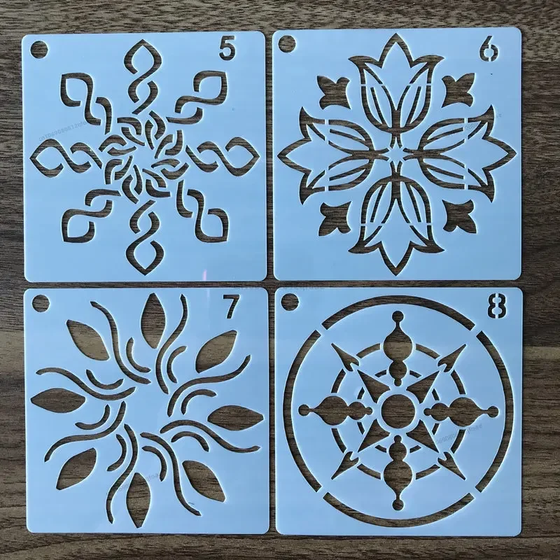 Imagem -05 - Mandala Stencils para Decoração de Casa Laser Cut Template Estêncil de Parede Pintura para Madeira Azulejos Tecido Desenho Faça Você Mesmo 36 Pcs 56 Pcs