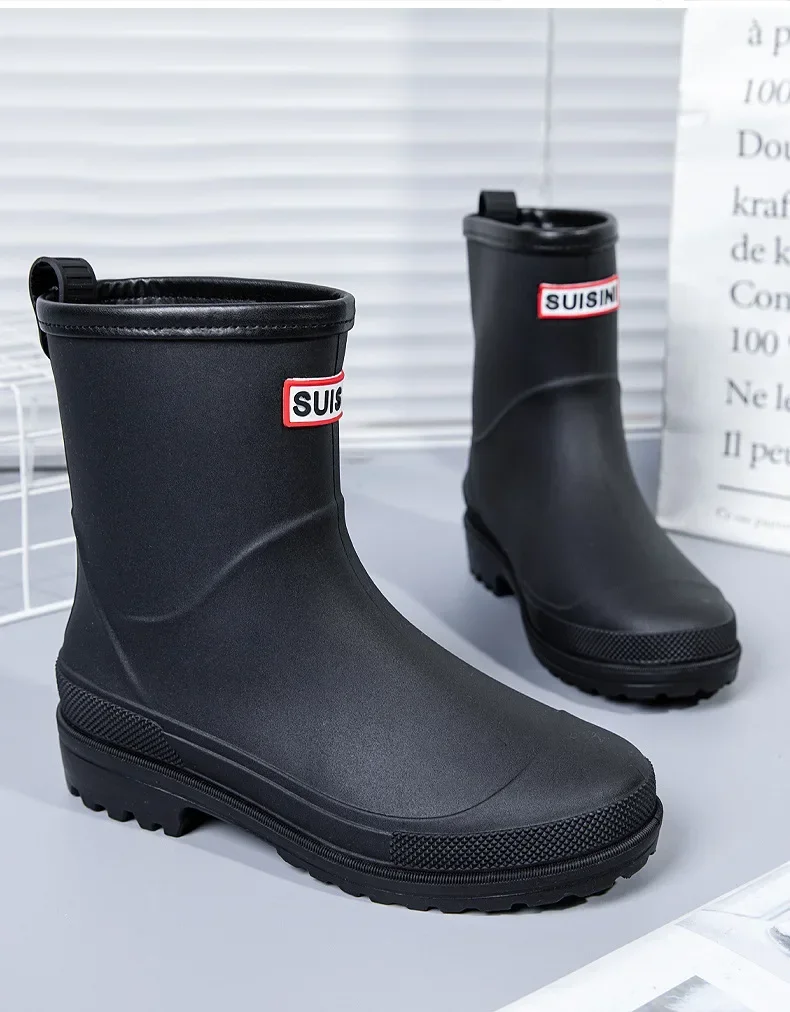 Kurze Regenstiefel für Damen, rutschfeste PVC-Wasserschuhe, wasserdichte Outdoor-Schuhe, modische Damen-Wasserstiefel – Detail 30