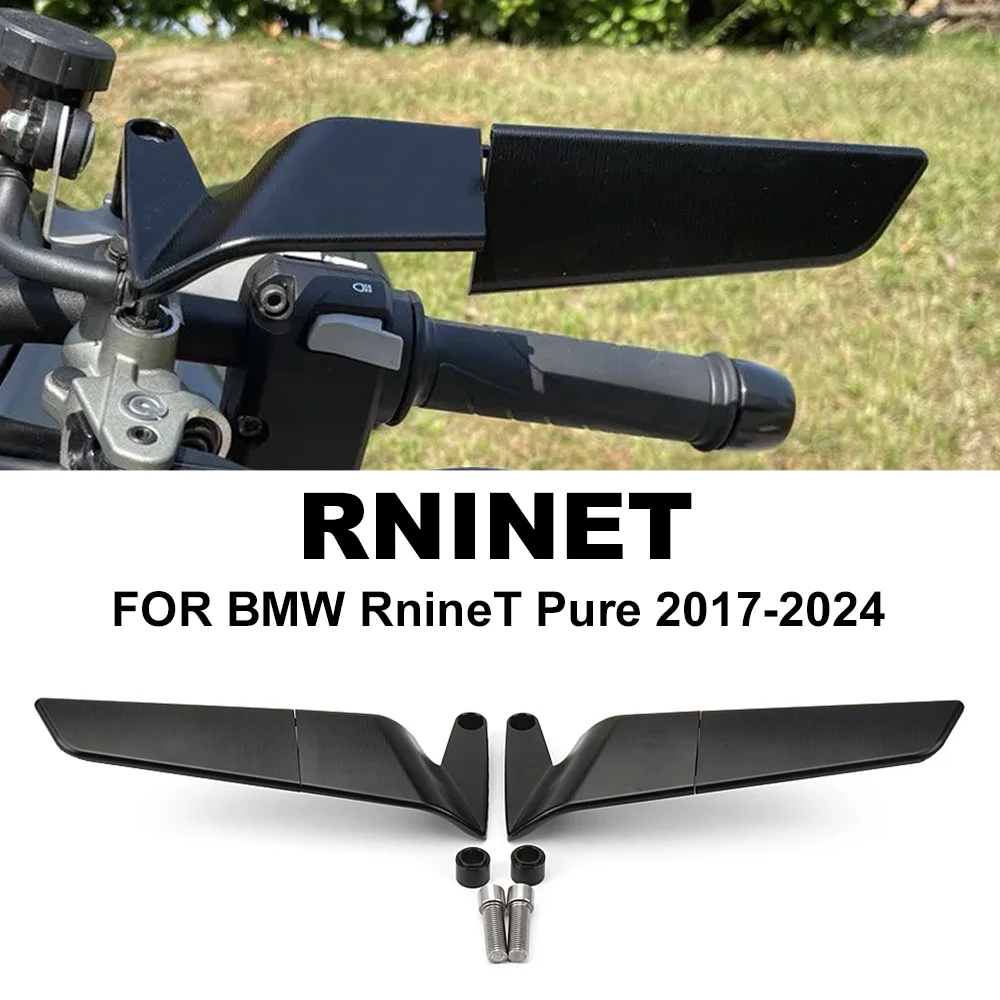 

For BMW RnineT RNINET R NINE T R NineT Pure 2017-2024 New Motorcycle Accessories Rearview Mirrors Black Aluminium Kit