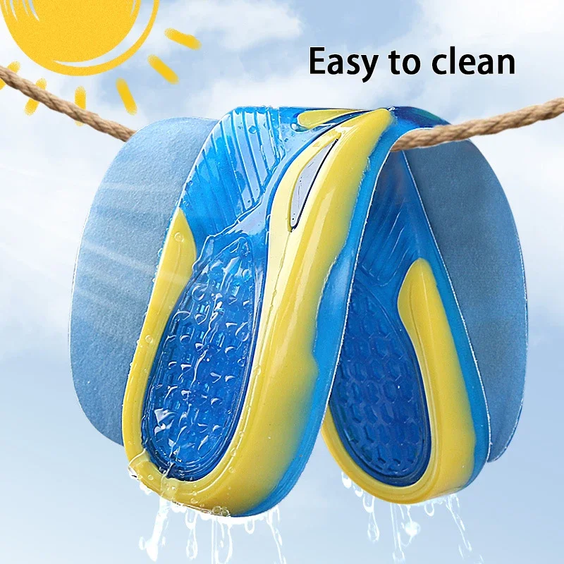 2pcs/4pcs Shock-absorbing Sole Arch Support Orthotic Insole Thick Silicone Elasticity Insole Soft Anti-slip Sports Insole image 4