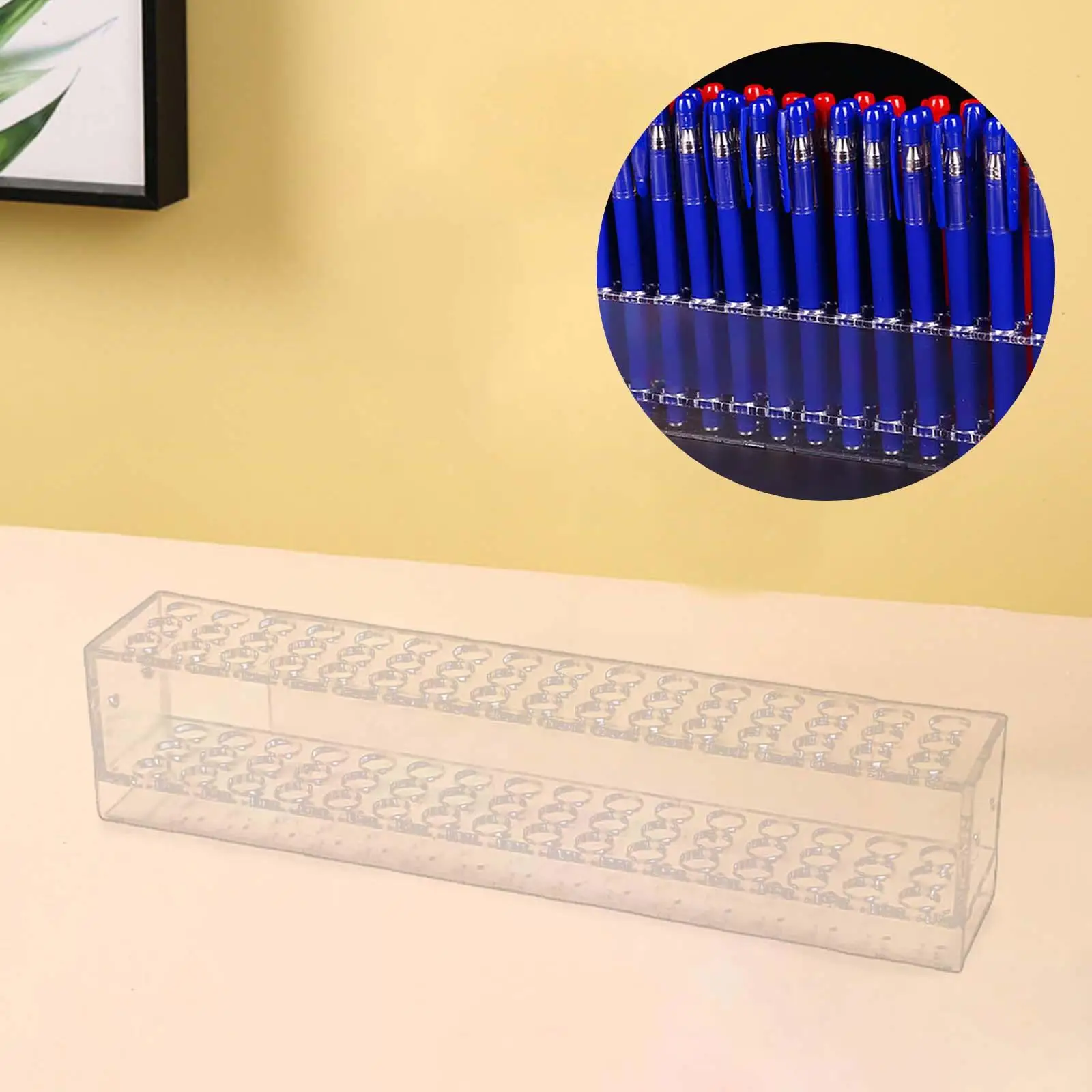 

Clear Pen Pencil Display Tray 48 Holes Paint Brush Holder for Paint Brushes