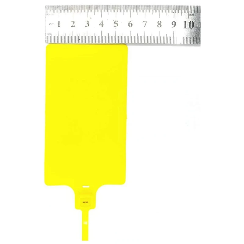 Tags de transporte de selos plásticos, adequado para uso logístico, Big Sign Tie Label Tie, comprimento total, pacote amarelo durável, 100 pcs, 255 mm