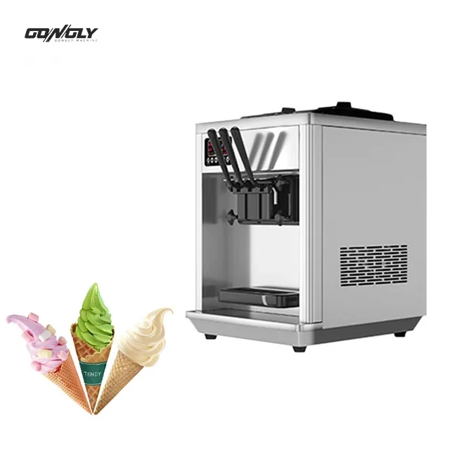 Softy ice cream roll machine mini AUTO desktop portable mobile frozen display machine ice cream machine