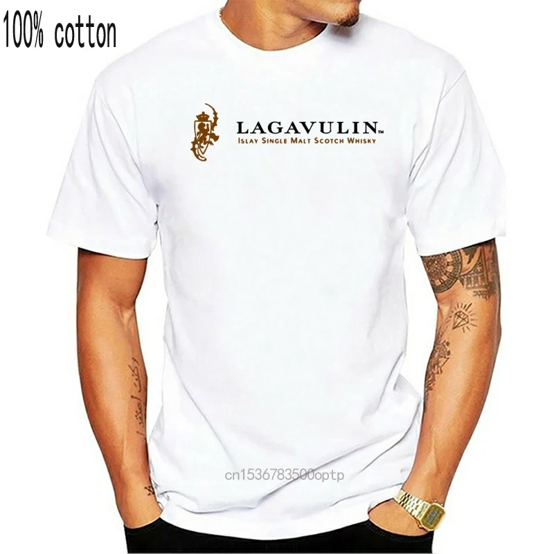 Man Clothing Lagavulin Single Malt Whisky DRINGS T-Shirt Men Shirt Grey White- Show Original Title Short Sleeve Tee Shirt  Cheap