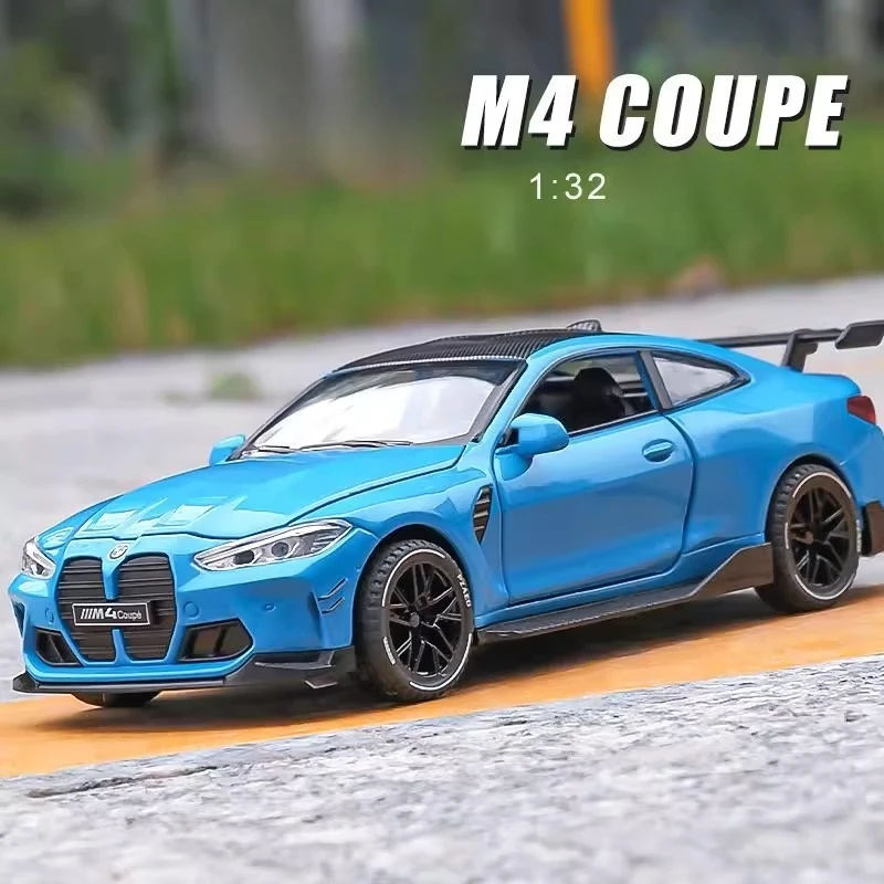 

1:32 M4 Coupe, модель спортивного автомобиля из сплава, литье под давлением и игрушечный транспорт, металлическая модель игрушечного автомобиля, звуковой свет, имитация коллекции, подарок