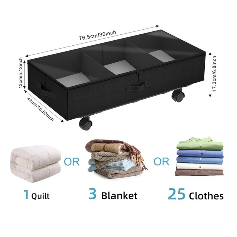 Under-Bed Locker Storage Box With Wheels Bed Bottom Storage Box Storage Box Rolling Storage Container Under Bed