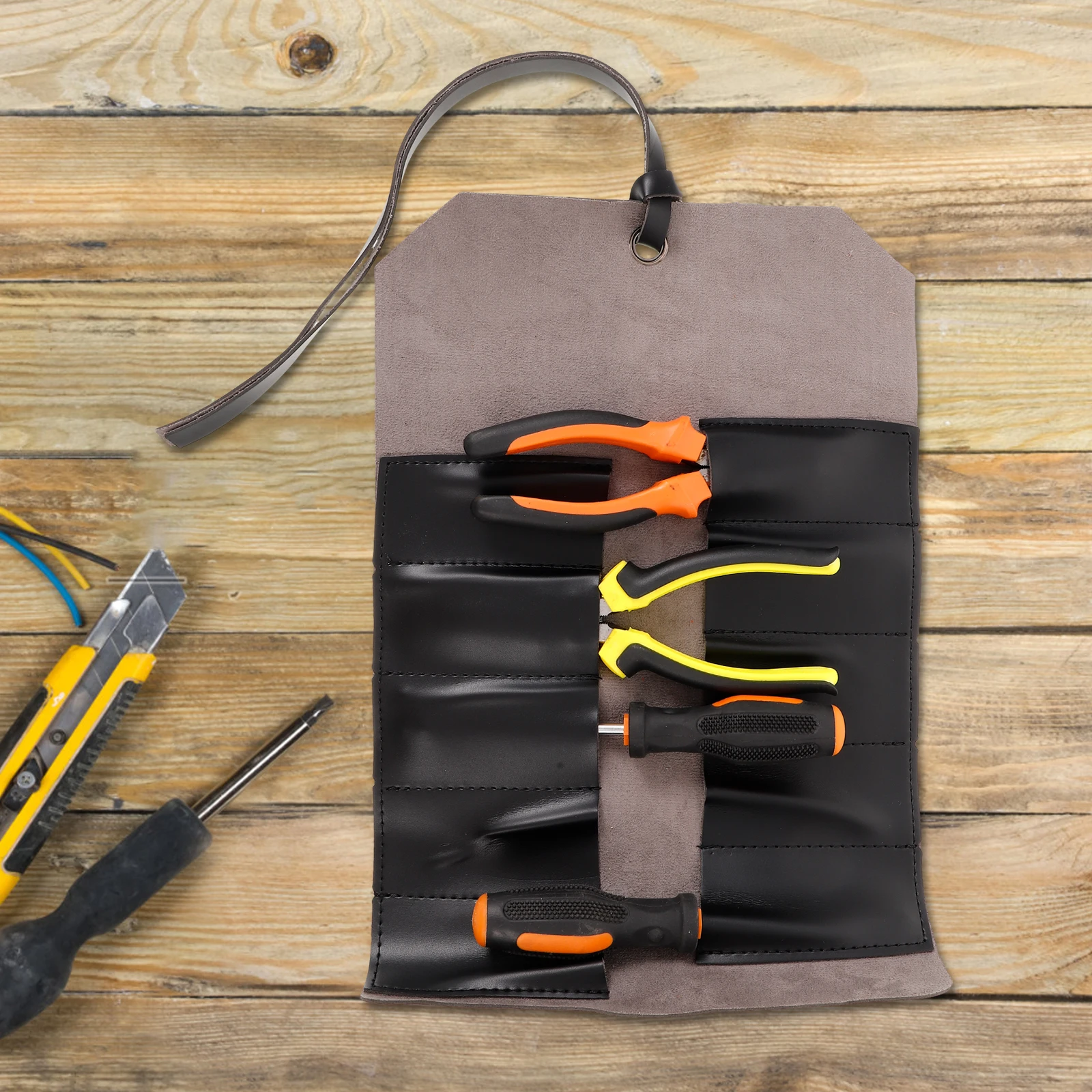 Multifunctional Tool Bag Electricians Roll Up Organizer Portable Durable Hardware Storage Mechanic Toolkit