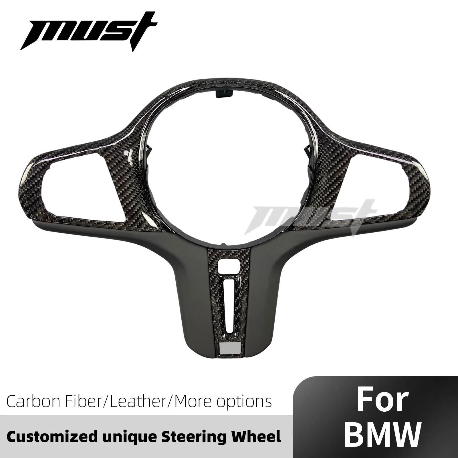 For BMW G series G20 G30 G80 G82 F92 F90 M5 G11 G12 G14 G15 G16 Carbon Fiber Steering Wheel Panel Decoration Cover Trim Frame