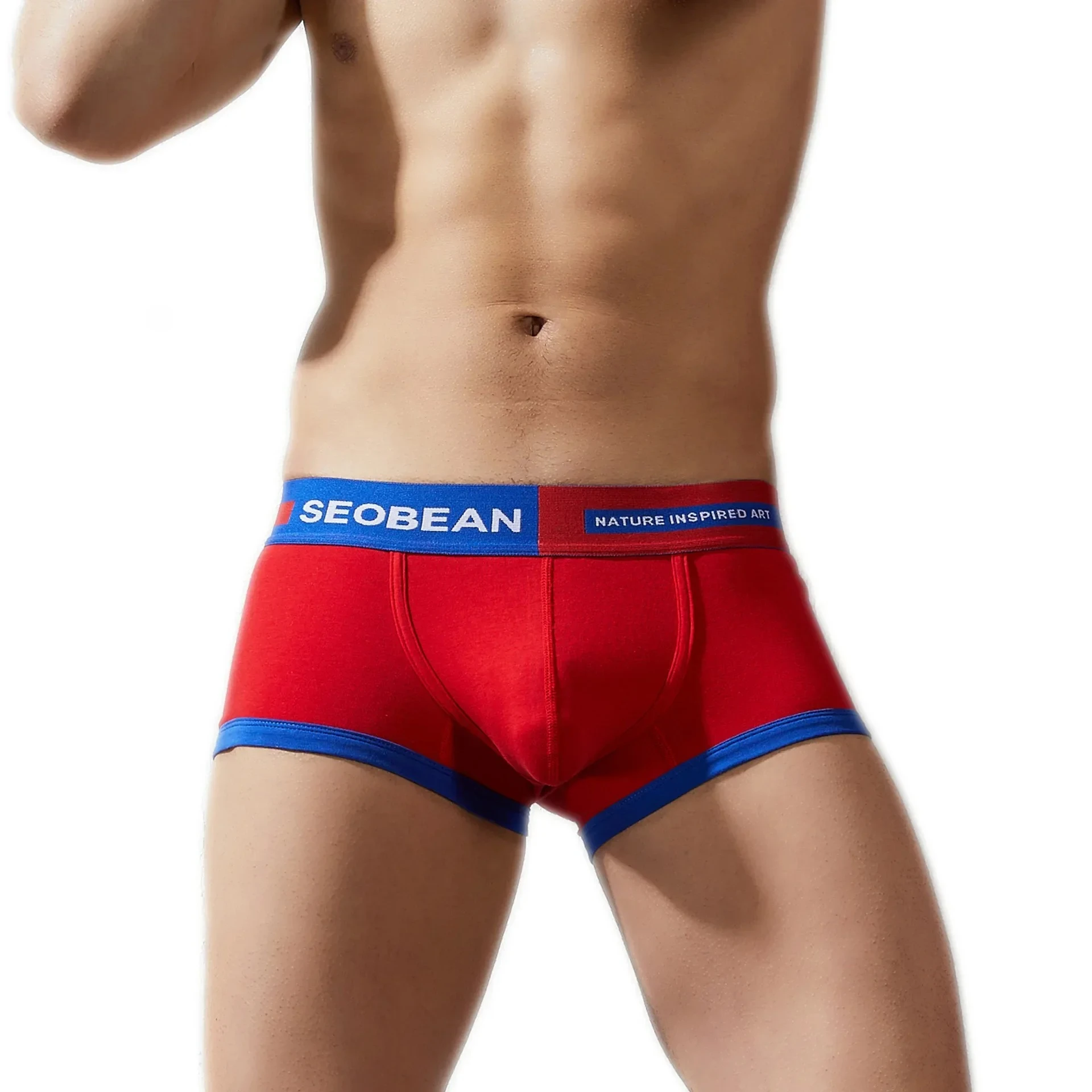 

Мужские модные контрастные плавки, простые хлопковые дышащие удобные впитывающие пот спортивные трусики, молодежные сексуальные шорты-боксеры с выпуклостью