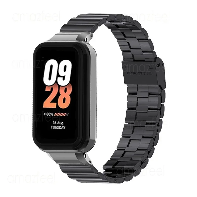 Strap Case Protector para Xiaomi Mi Band 8, Pulseira Ativa, Capa Protetora, Pulseiras De Metal