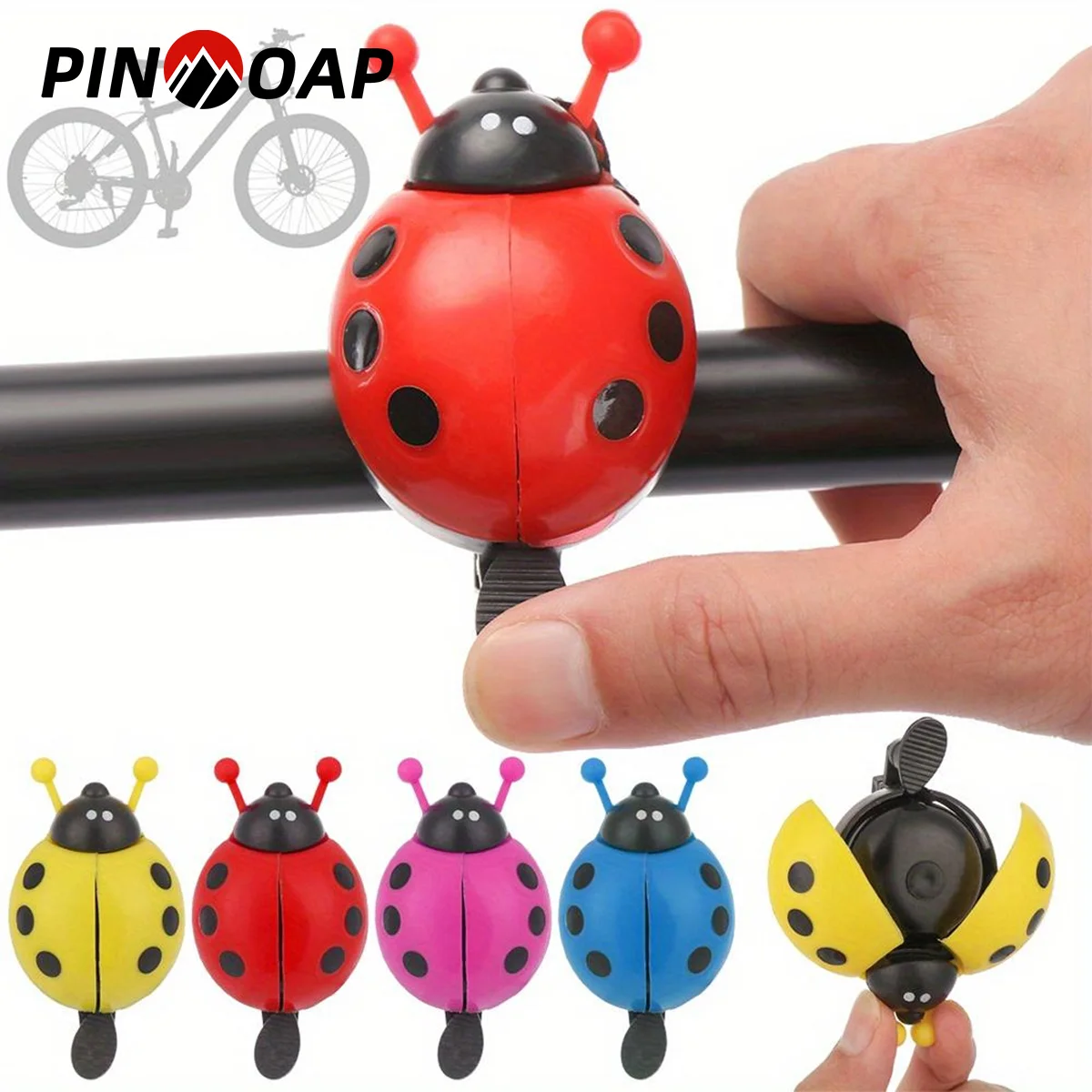 Timbre de bicicleta encantador chico escarabajo mariquita timbre para ciclismo bicicleta paseo cuerno alarma Multicolor lindo cuerno de bicicleta alarma