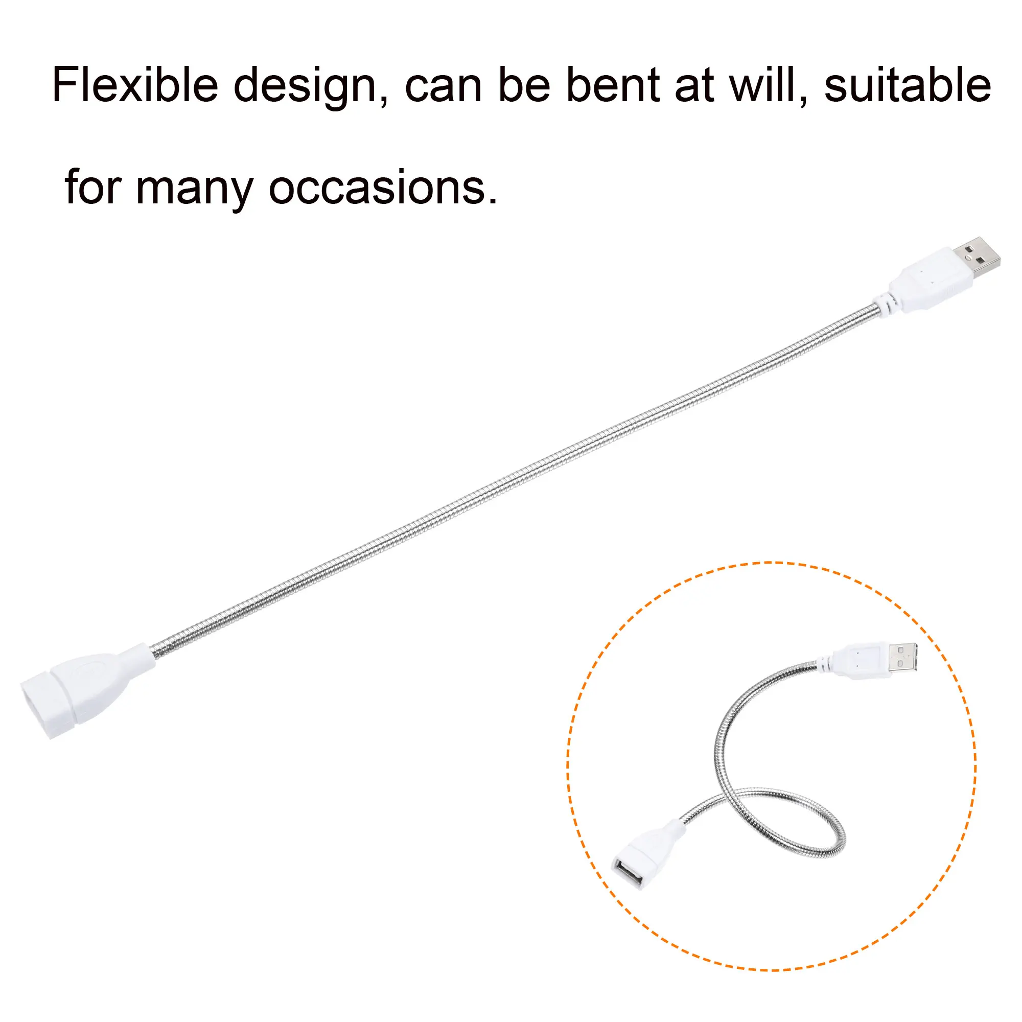 Uxcell, 3 шт., Φ USB штекер-гнездо, удлинитель 35 см для детской настольной лампы, белый