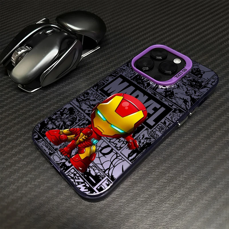 SpiderMan Deadpool Heroic Anime For Apple iPhone 15 14 13 12 11 XS XR X Pro Max Plus Colorful Silver Funda Phone Case