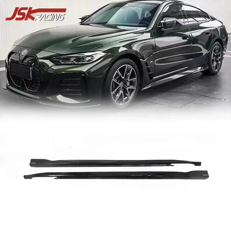 

Сухие карбоновые боковые юбки (накладки) для BMW i4 M50 2022-2023 годов, комплект для тюнинга кузова в стиле M