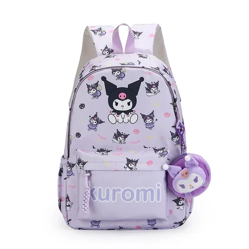 Imagen 1 del producto Mochila de Anime de Hello Kittys, mochilas escolares Kuromi Cinnamoroll con dije de billetera, mochila informal de viaje para estudiantes y niñas, 1 ud.