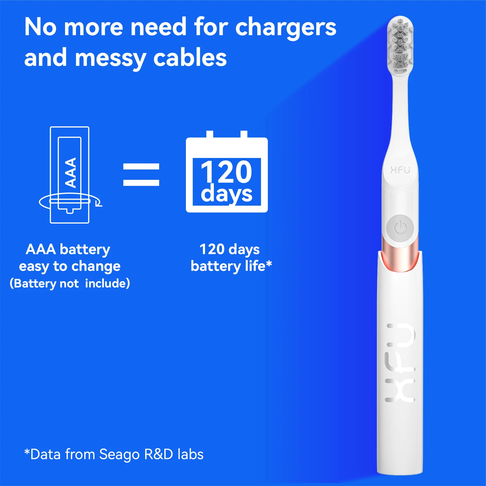 SEAGO Electric Toothbrush With Replacement Heads Adults Battery Sonic Teeth Brush Different Colors Oral Hygiene Brush