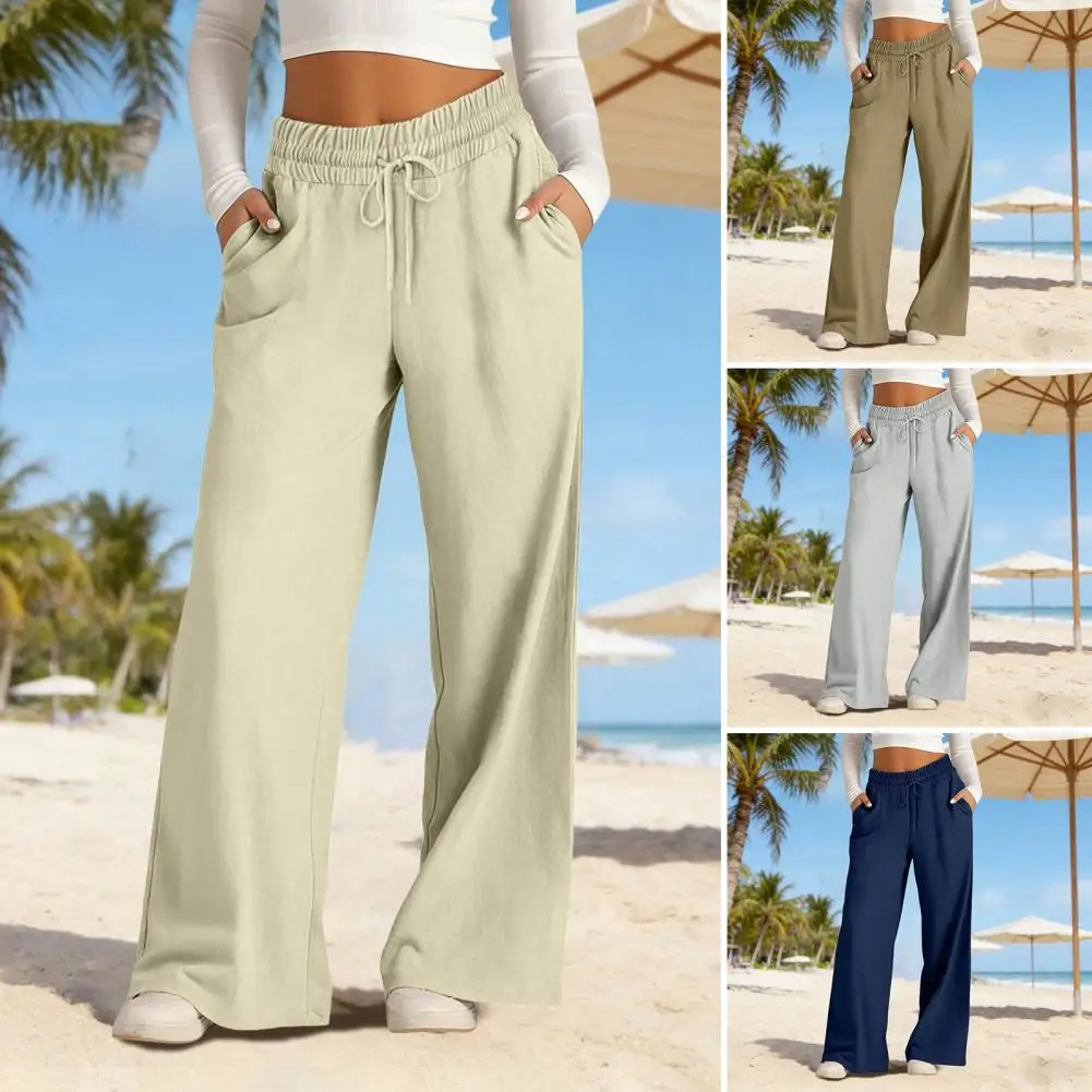

Womens Wide Leg Sweatpants High Waisted Baggy Flared Pants Drawstring Athletic Joggers Casual Daily Wear Loose Yoga Sports Pants