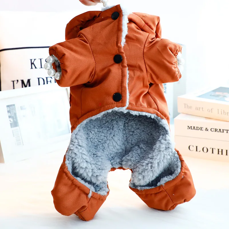 Casual Pet Dog Jumpsuit Warm Fleece Inside Dog Jacket Coat Dog Clothes for Small Dogs Ropa Para Perro