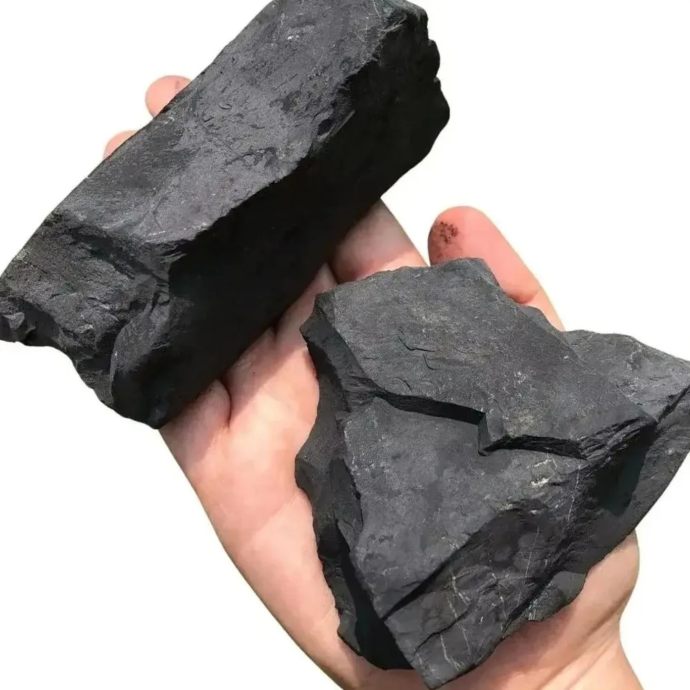 Natural Raw Shungite Stone Unpolished Crystal Rock for Home Decoration, Healing Energy Gemstone Craft