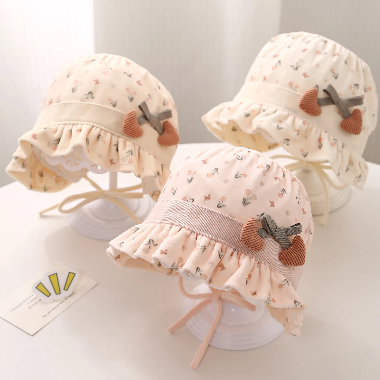 

Sweet Baby Girl Sun Hat Cute Floral Infant Princess Cap Soft Cotton Toddler Bucket Hats Spring Summer Sunshade Hats