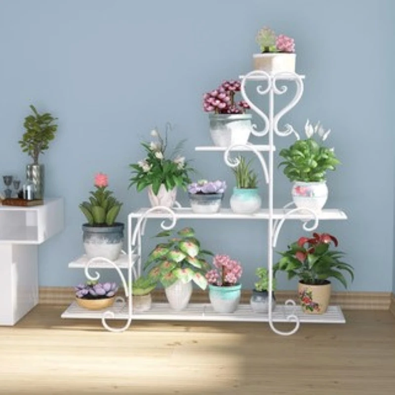 Wrought Iron Flower Stand for Balcony, Hanging Orchid Rack, Floor Type, Simple Flower Pot Stand, Living Room