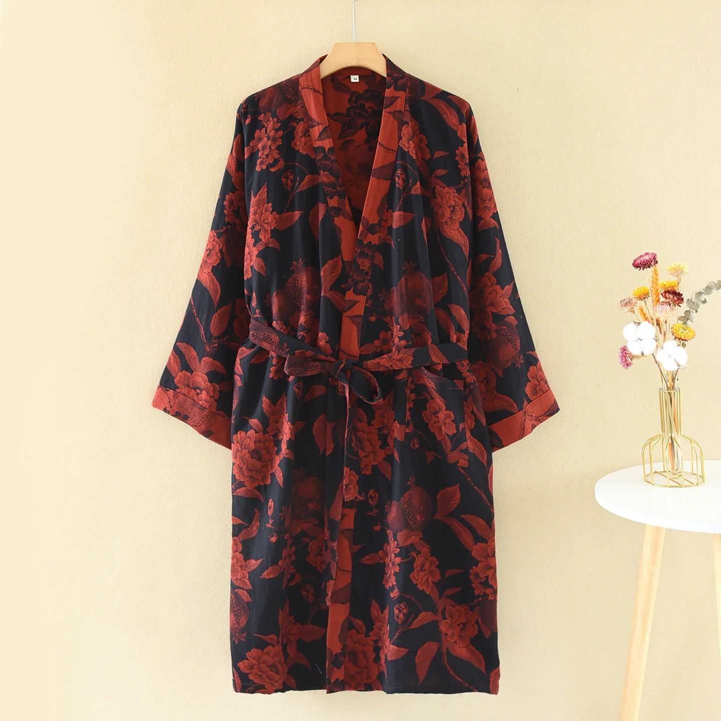 أرواب حمام قطنية للسيدات لربيع الخريف على الطراز الوطني ملابس منزلية سريعة الجفاف وممتصة للماء